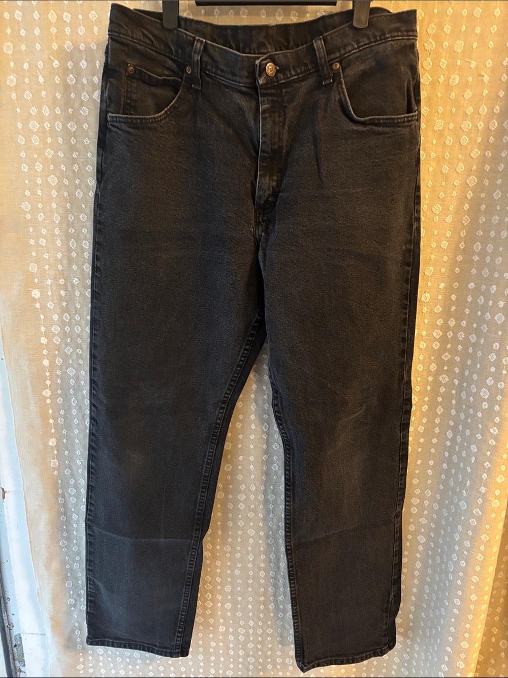 Wrangler Men's Black Straight Jeans